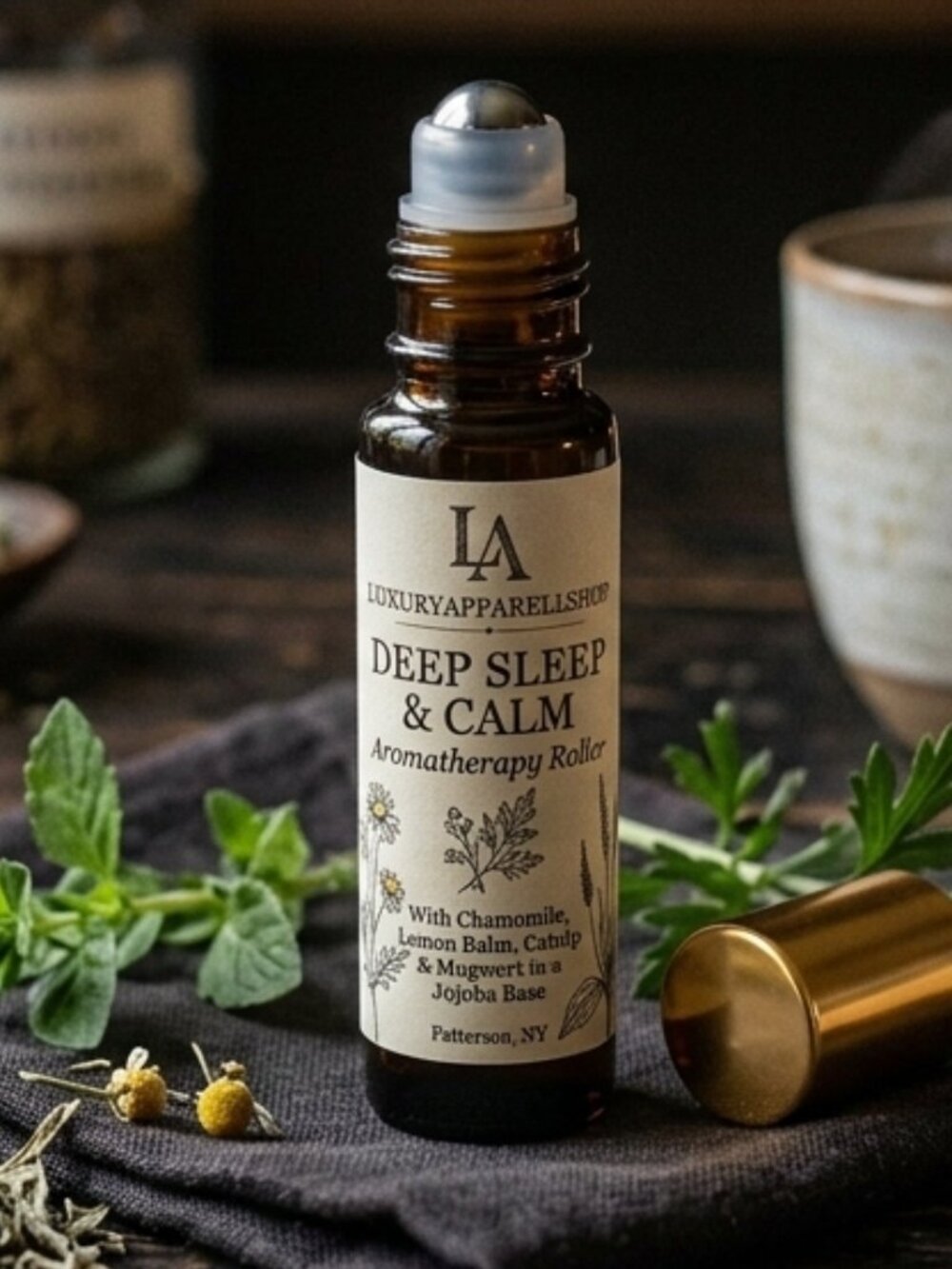 Deep Sleep & Calm Botanical Rollerball – Chamomile, Lemon Balm, Catnip & Mugwort